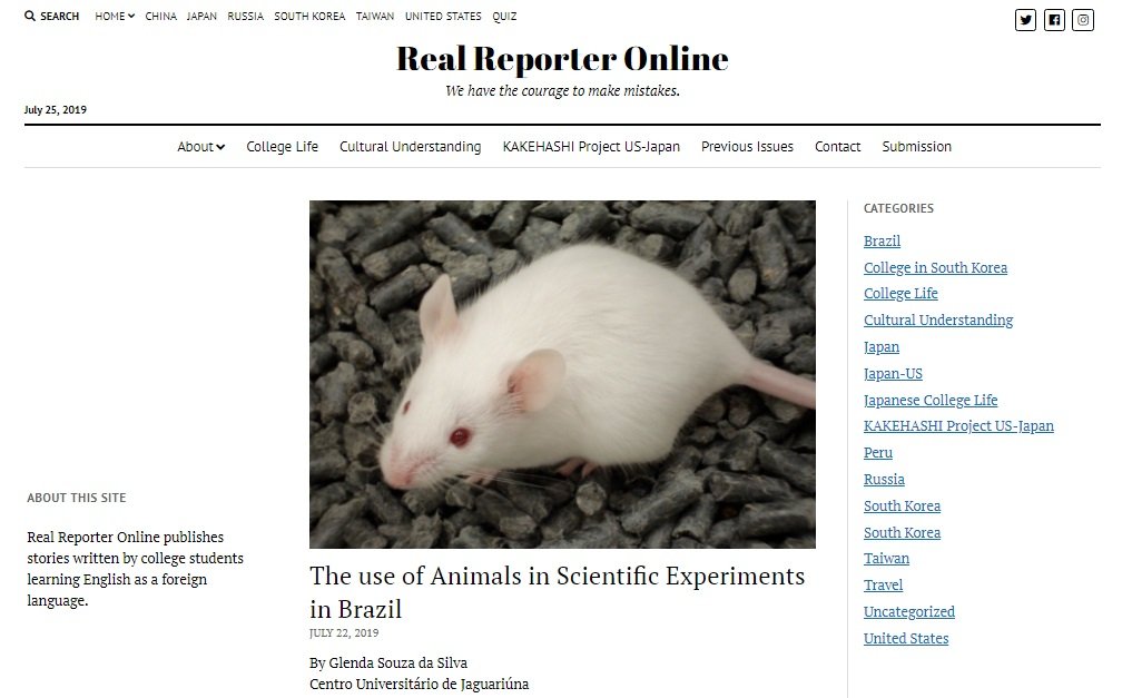 Artigo de uma das alunas publicado no site