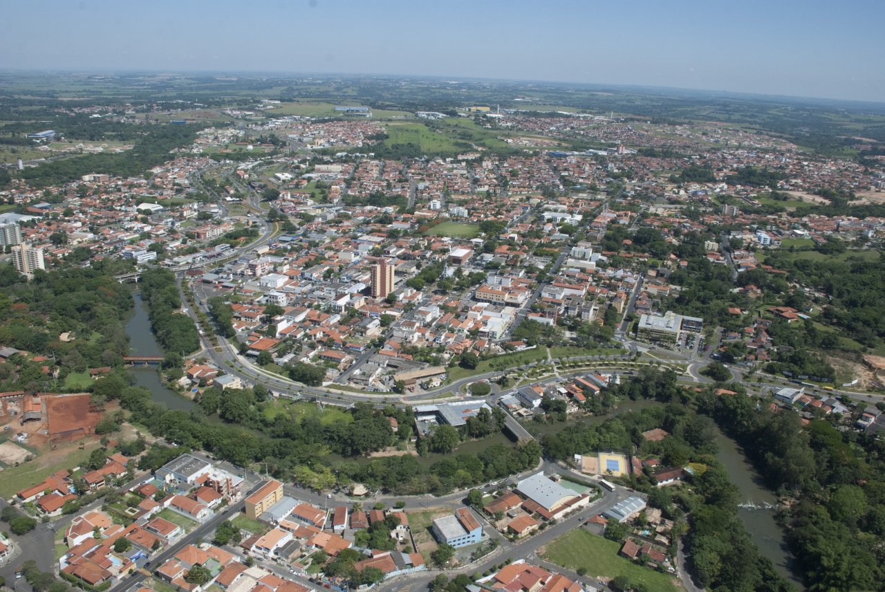 Vista aérea da cidade de Jaguariúna