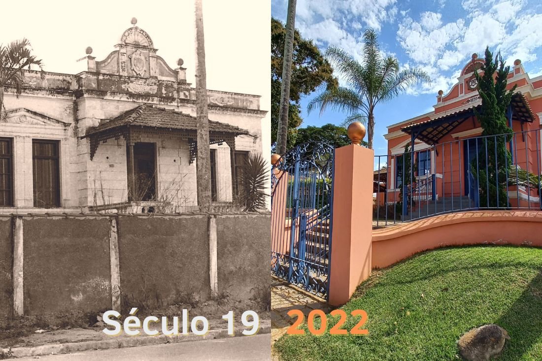 Fotos mostram o casaro em diferentes pocas (Fotos: Acervo Casa da Memria e Gislaine Mathias)