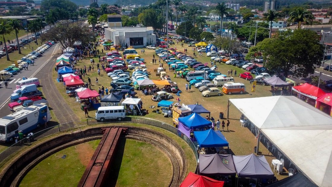 Vista aérea do encontro no Centro Cultural