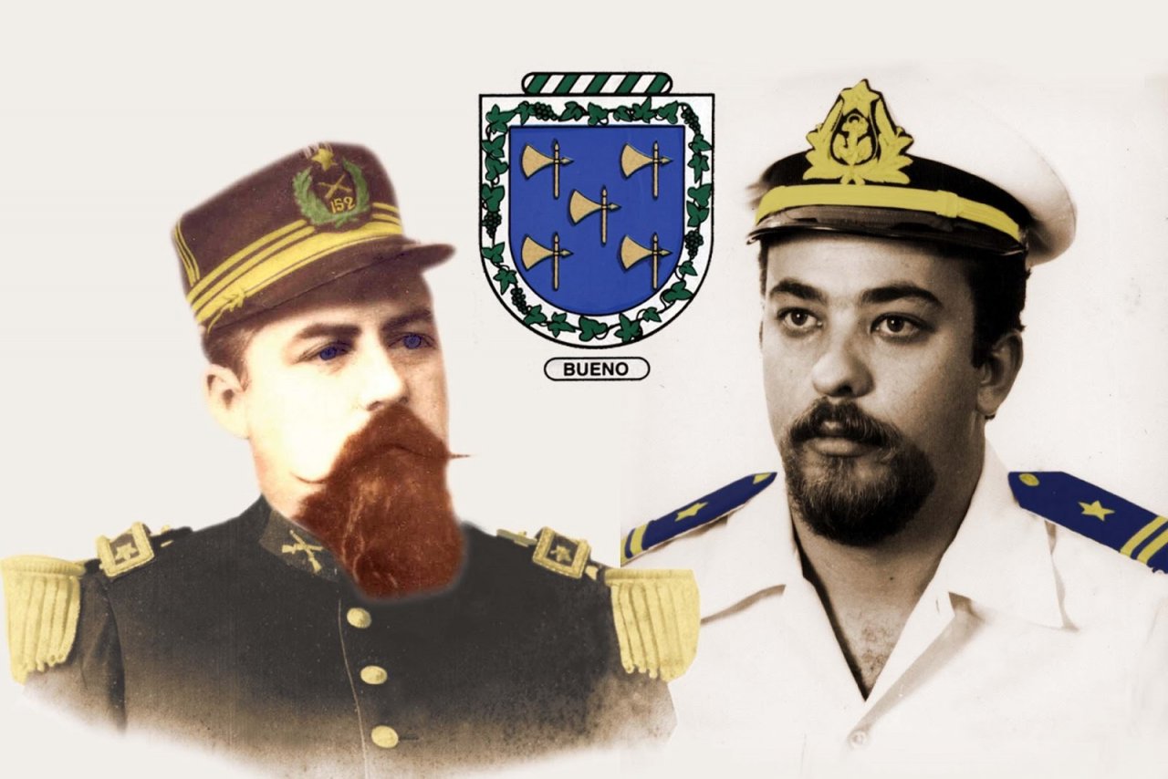 Montagem mostra o bisneto M�rcio junto com o coronel Am�ncio Bueno (Arquivo de fam�lia)