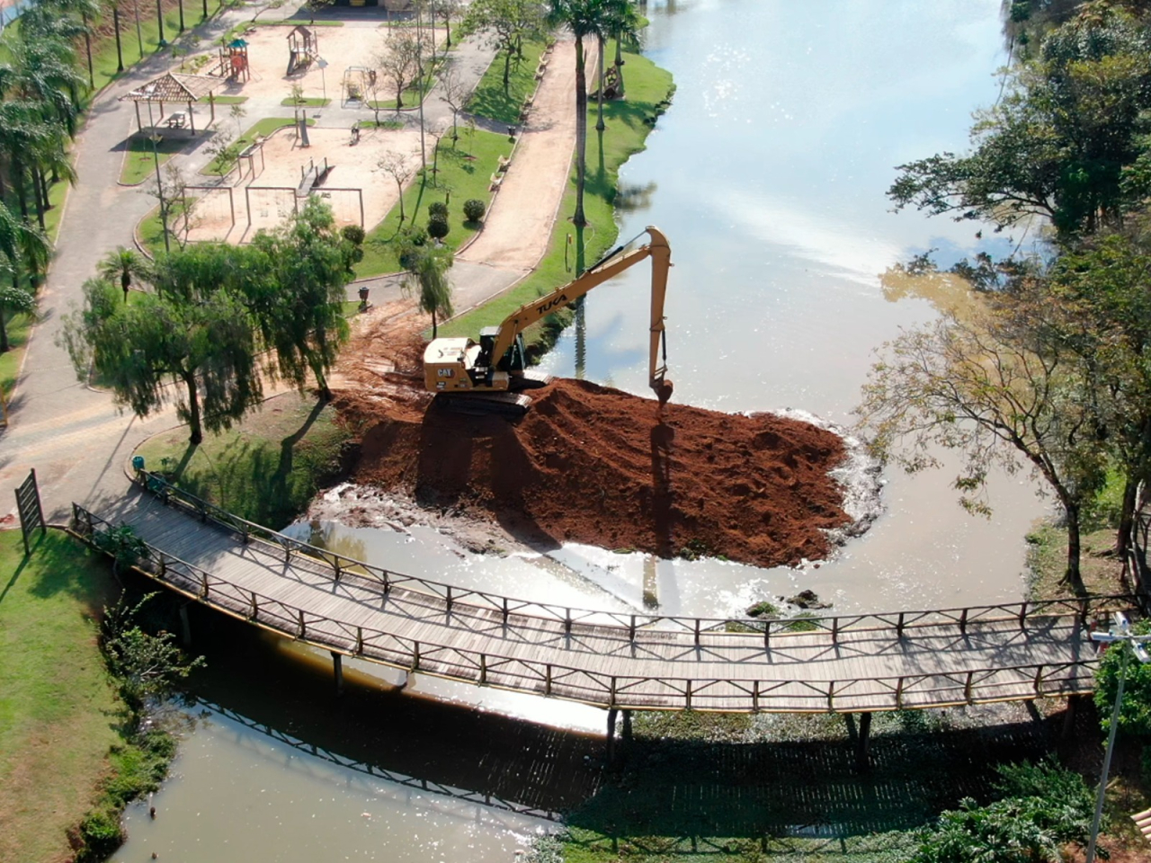 Parque dos Lagos está em obras de revitalização (Foto Diego Monarin)