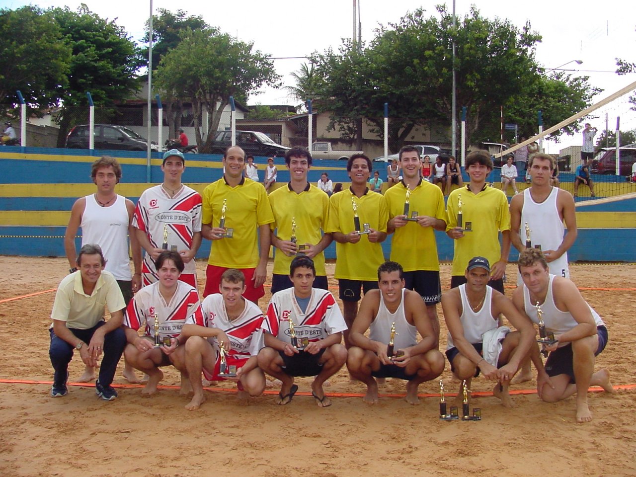 Quartetos que chegaram na final do torneio no masculino em 2005 (Legenda da foto no texto)