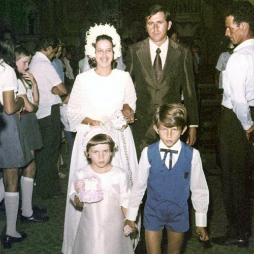 Casamento de Maria Pinto Cato com Milton Bonini. Ela  filha do Antonio Pinto Cato e Mariana Queiroz Cato, dcada de 1960 (Acervo Casa da Memria Padre Gomes) 