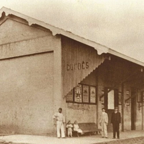 Primeira estação de Guedes funcionou até o ano de 1945 (Acervo Casa da Memória Pe Gomes) 