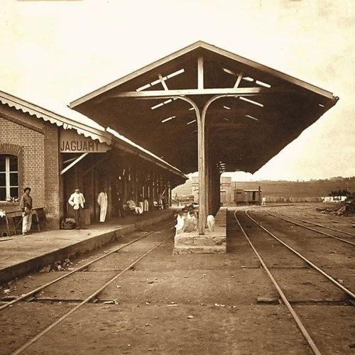 Em 1875 era inaugurada a linha férrea de Campinas a Mogi Mirim, passando pela Estação de Jaguary (Acervo Casa da Memória) 