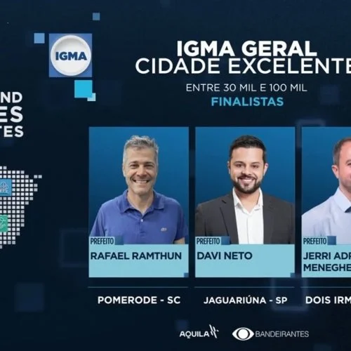 Jaguariúna fica entre as três cidades na etapa nacional do Prêmio Band Cidades Inteligentes 
