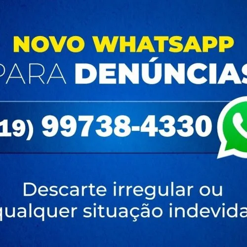 Número de WhatsApp se torna novo canal para denúncias sobre descartes irregulares de lixo e entulhos 