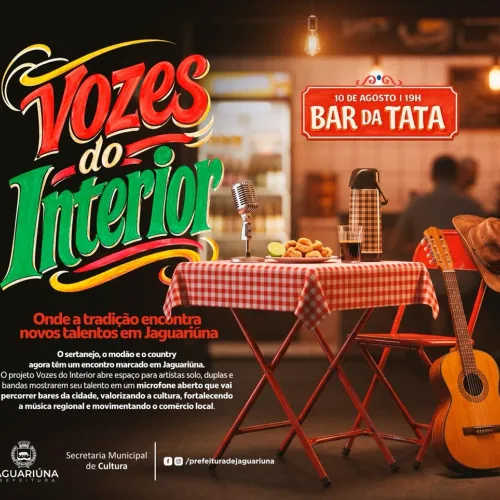 Projeto Vozes do Interior tem primeira edição nesta segunda